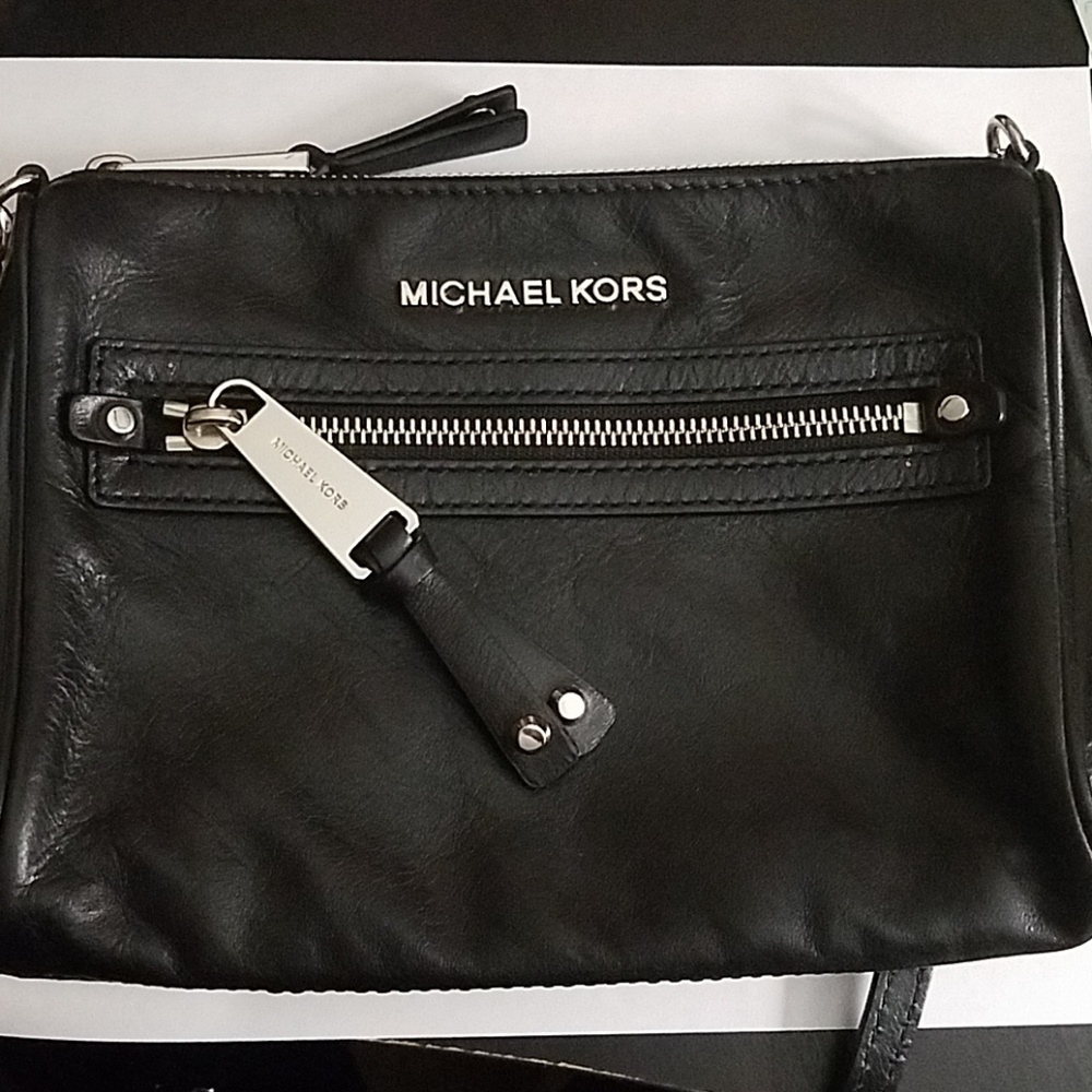 Michael Kors black and silver crossbody